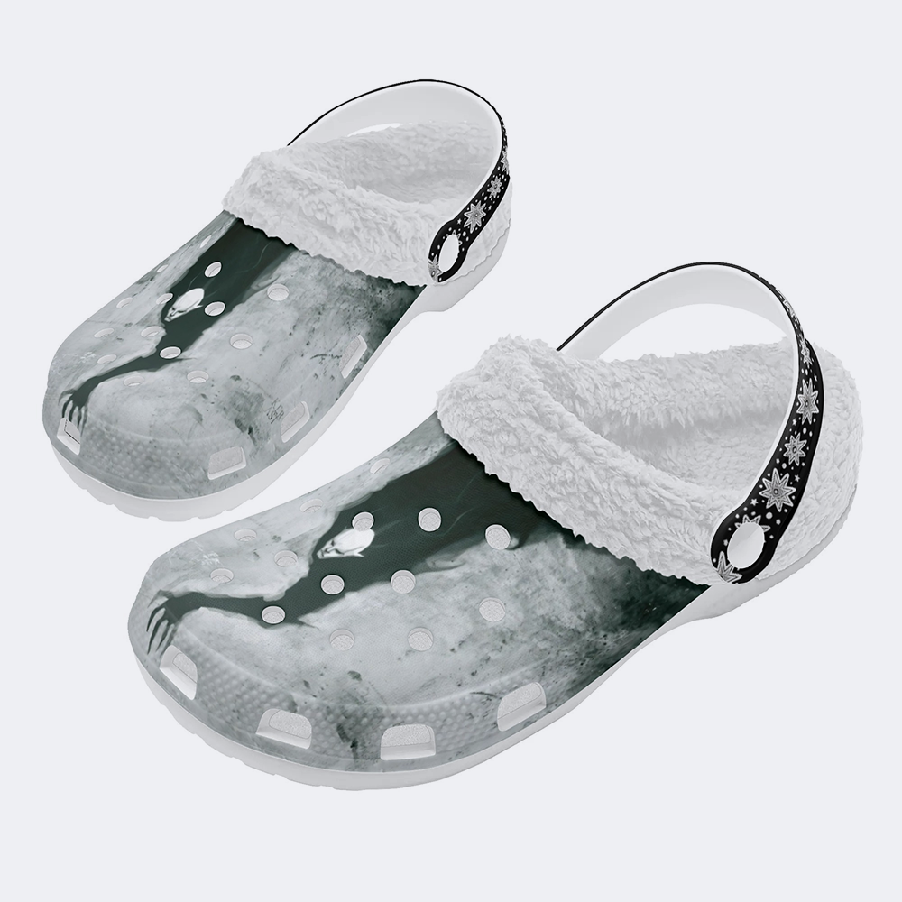 Unisex Retro Terror Advance Print - Fur Lined Slippers/Sandals