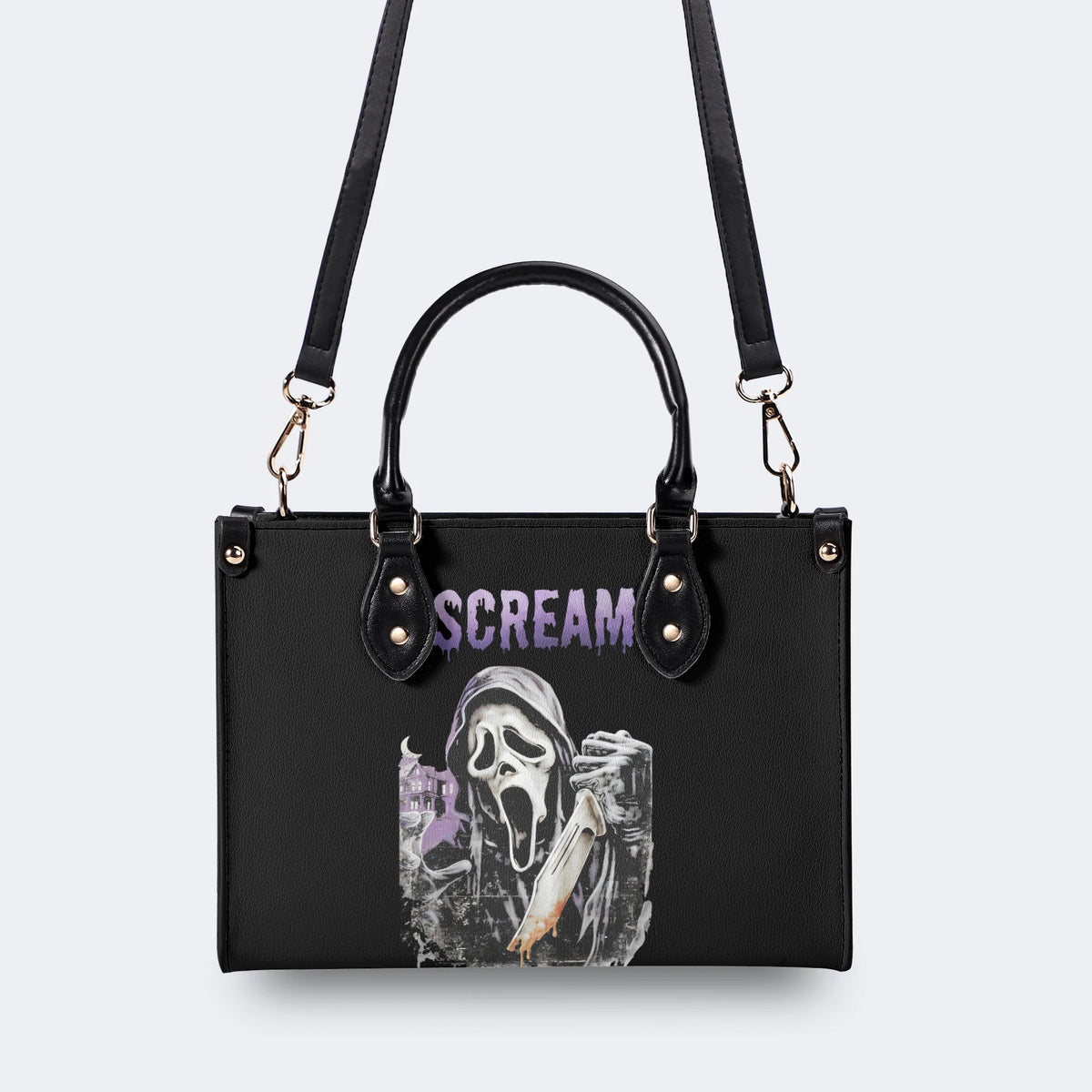 Horror Ghostface Print - Leather Handbag