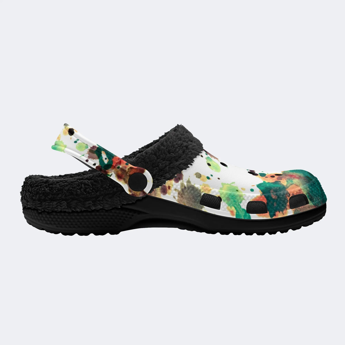 Unisex Ink Print - Fur Lined Slippers/Sandals