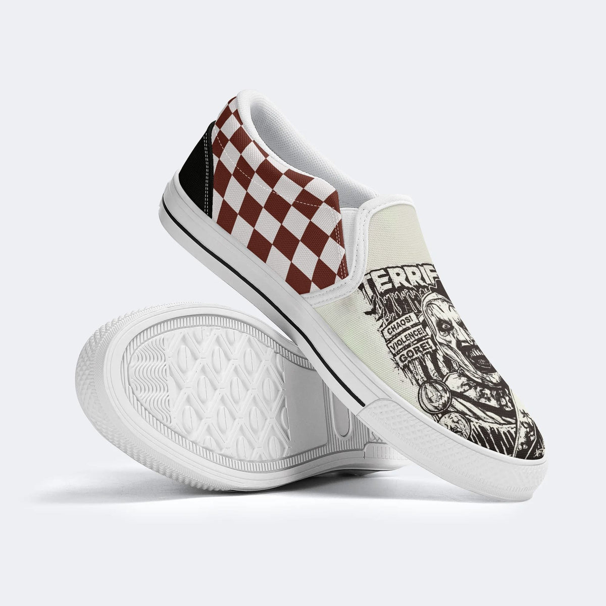 Retro Horror Print - Slip On Shoes