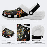 Old School Octopus Print - Removable Fur Lined Slippers/Sandals