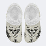 Classic Death Moth Print - Fur Lined Slippers/Sandals