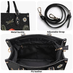 Starry Night Mushroom Moth Print - Leather Handbag