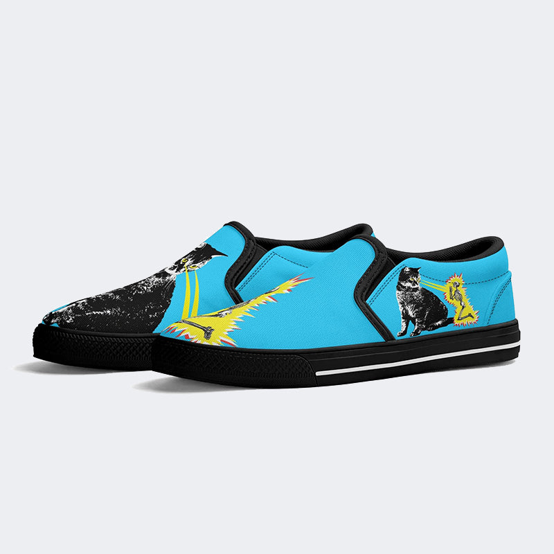 Cat Death Ray Art - Slip On Shoes