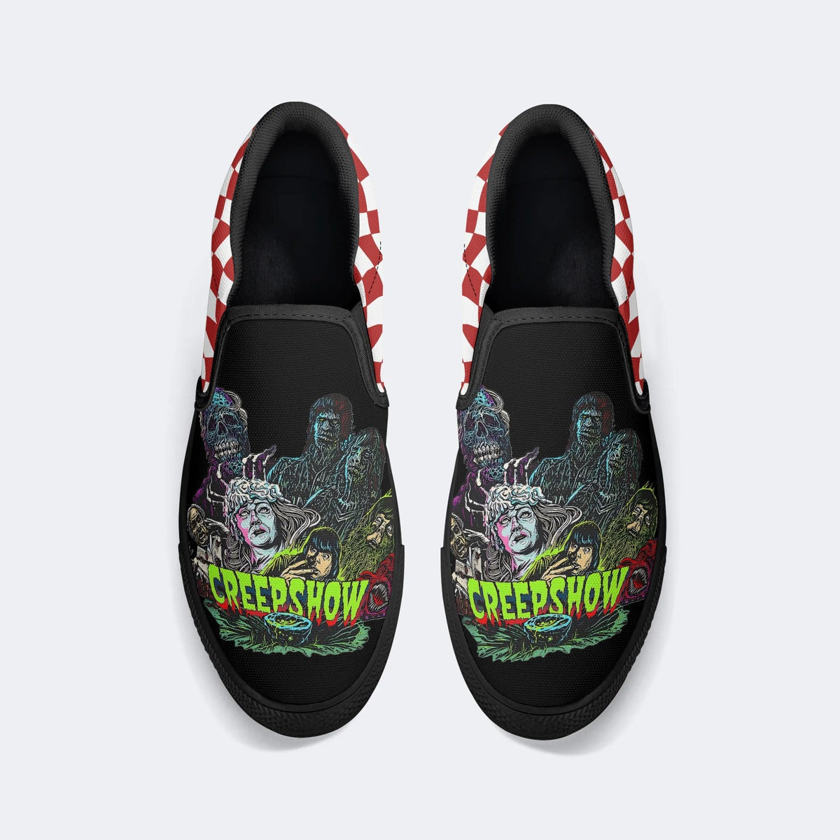 Horror Movie Vintage Print - Slip On Shoes