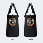 Screaming Wolf Vintage Print - Leather Handbag