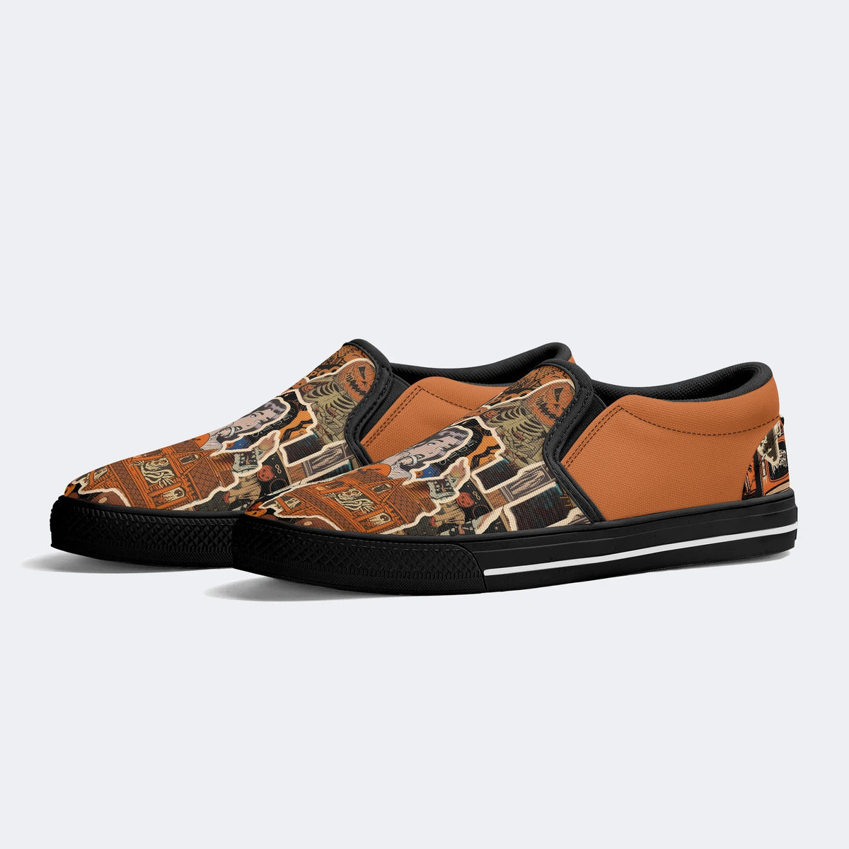 Horror Collage Print - Slip On Shoes