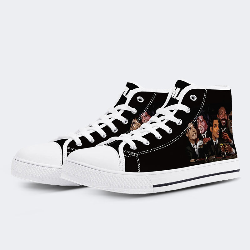 Hohe Segeltuchschuhe mit Michael Jackson-Print