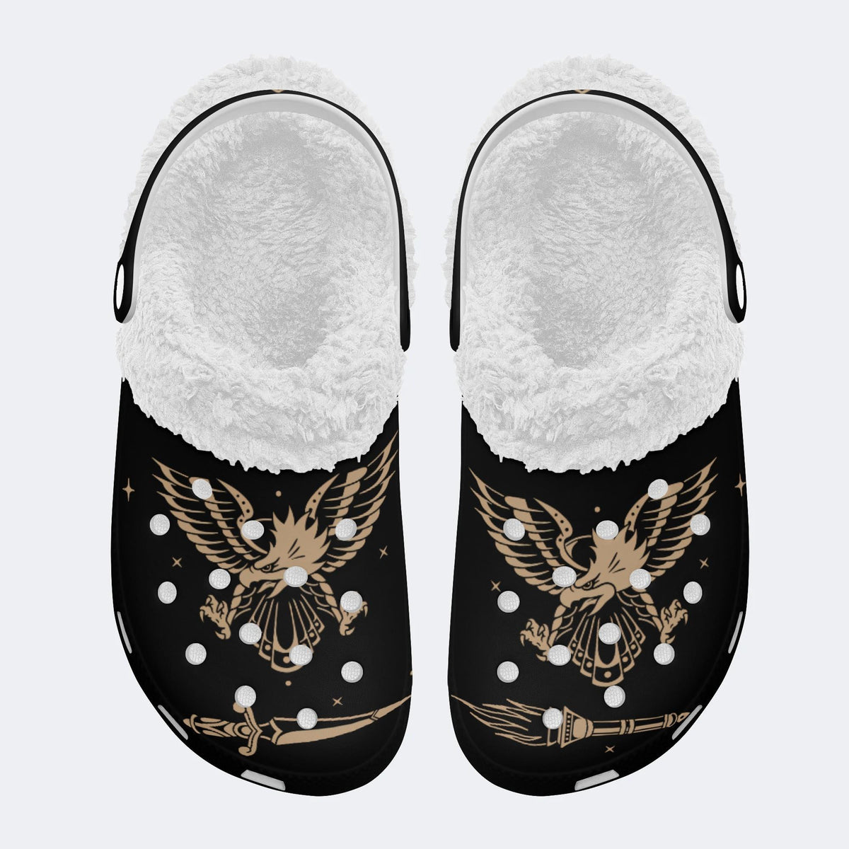 Eagle&Torch Art Print - Fur Lined Slippers/Sandals