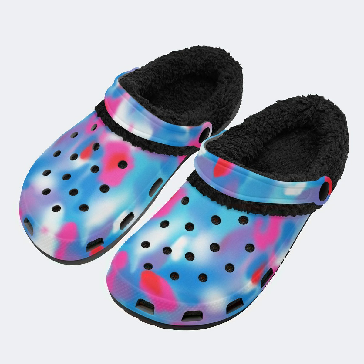 Unisex Ink Print - Fur Lined Slippers/Sandals