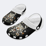 Personalized Name Sword And Tiger Print - Fur Lined Slippers/Sandals