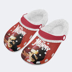 Retro Mummy Print - Fur Lined Slippers