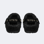 Gothic Skull Rose Bee - Fur Lined Slippers/Sandals