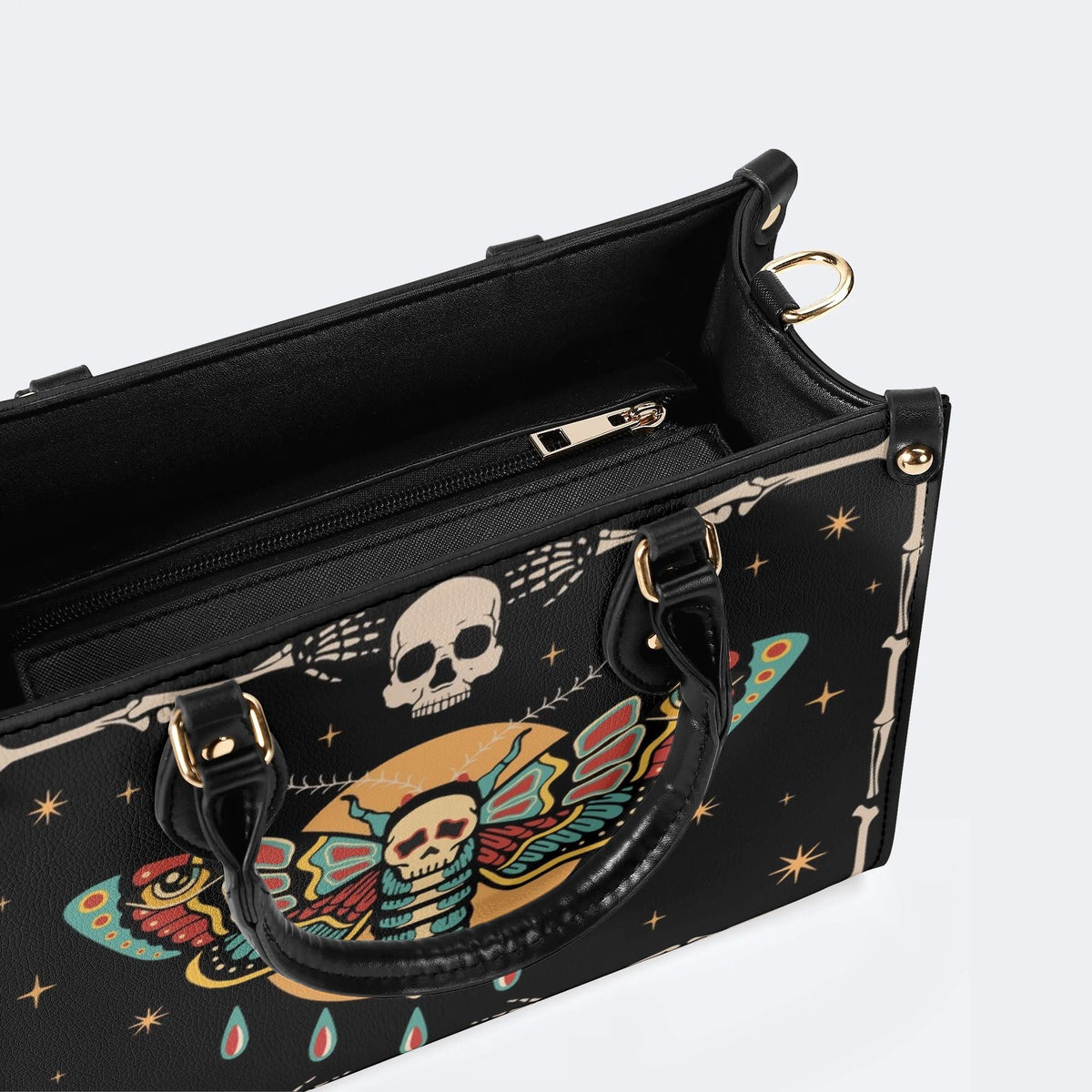 Toxic Moth Star Print - Leather Handbag