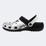Gothic Ghost Bow - Fur Lined Slippers/Sandals