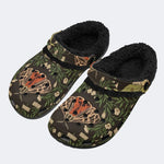 Retro Moth Flower - Fur Lined Slippers/Sandals