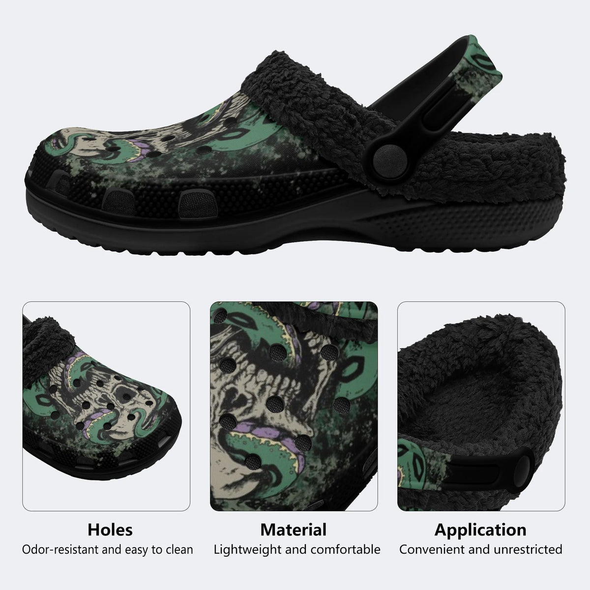 Snake Skull - Fur Lined Slippers/Sandals