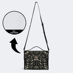 Dark Cottagecore Forest Animal Bones Print - Leather Satchel Bag