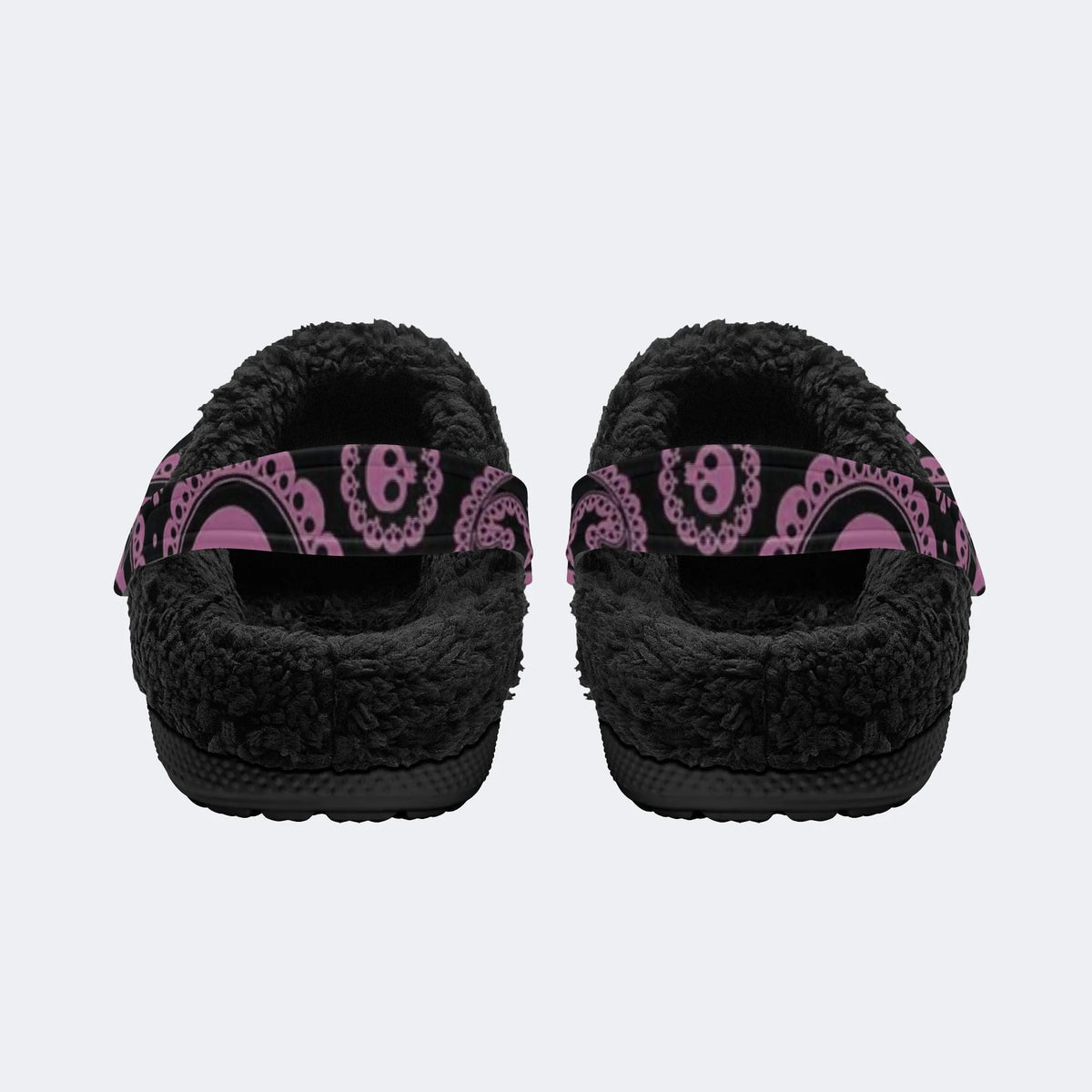 Paisley Skull Cross - Fur Lined Slippers/Sandals