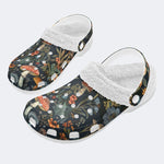 Mushroom Forest Print - Fur Lined Slippers/Sandals