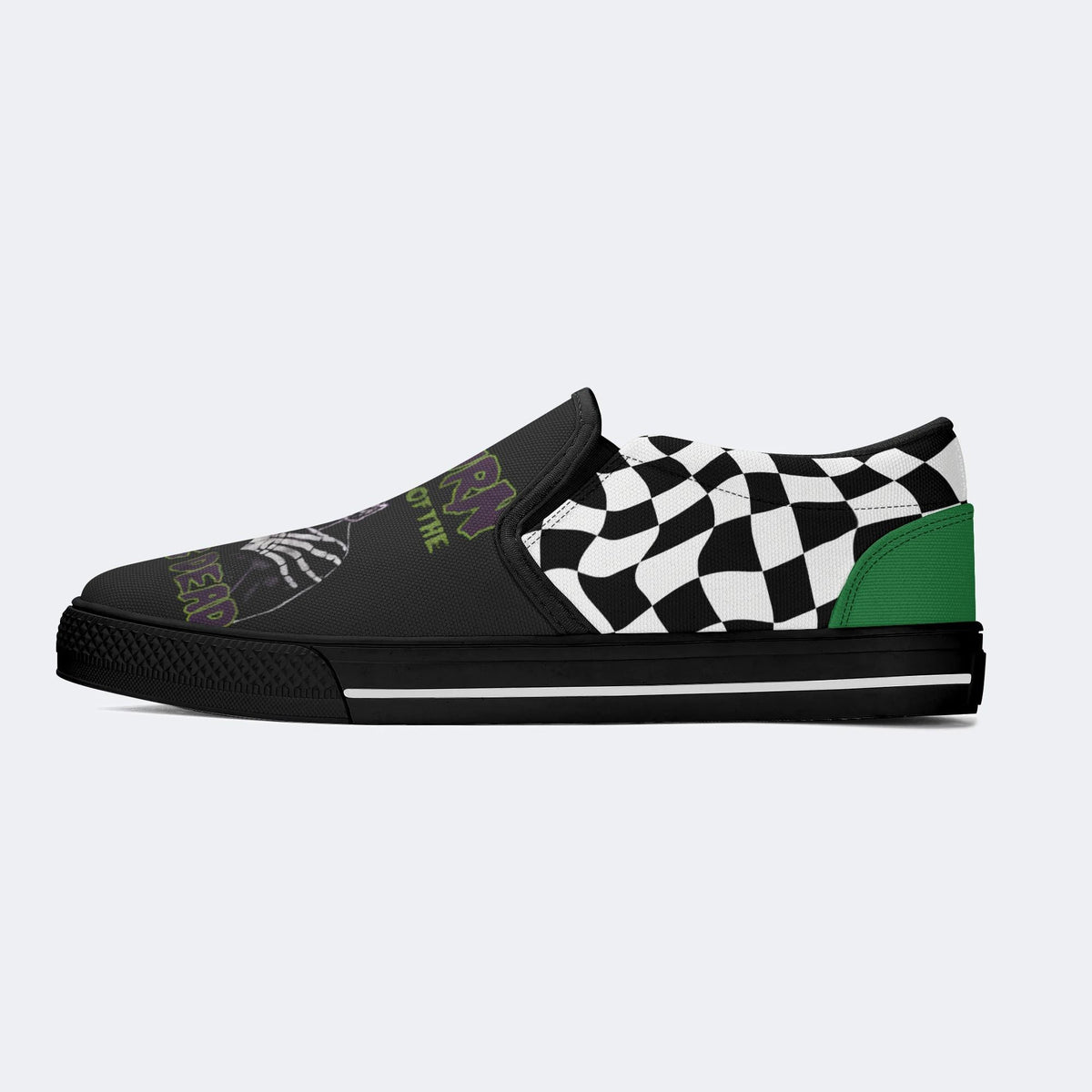 Horror Skull Graphic Print - Slip On Shoes