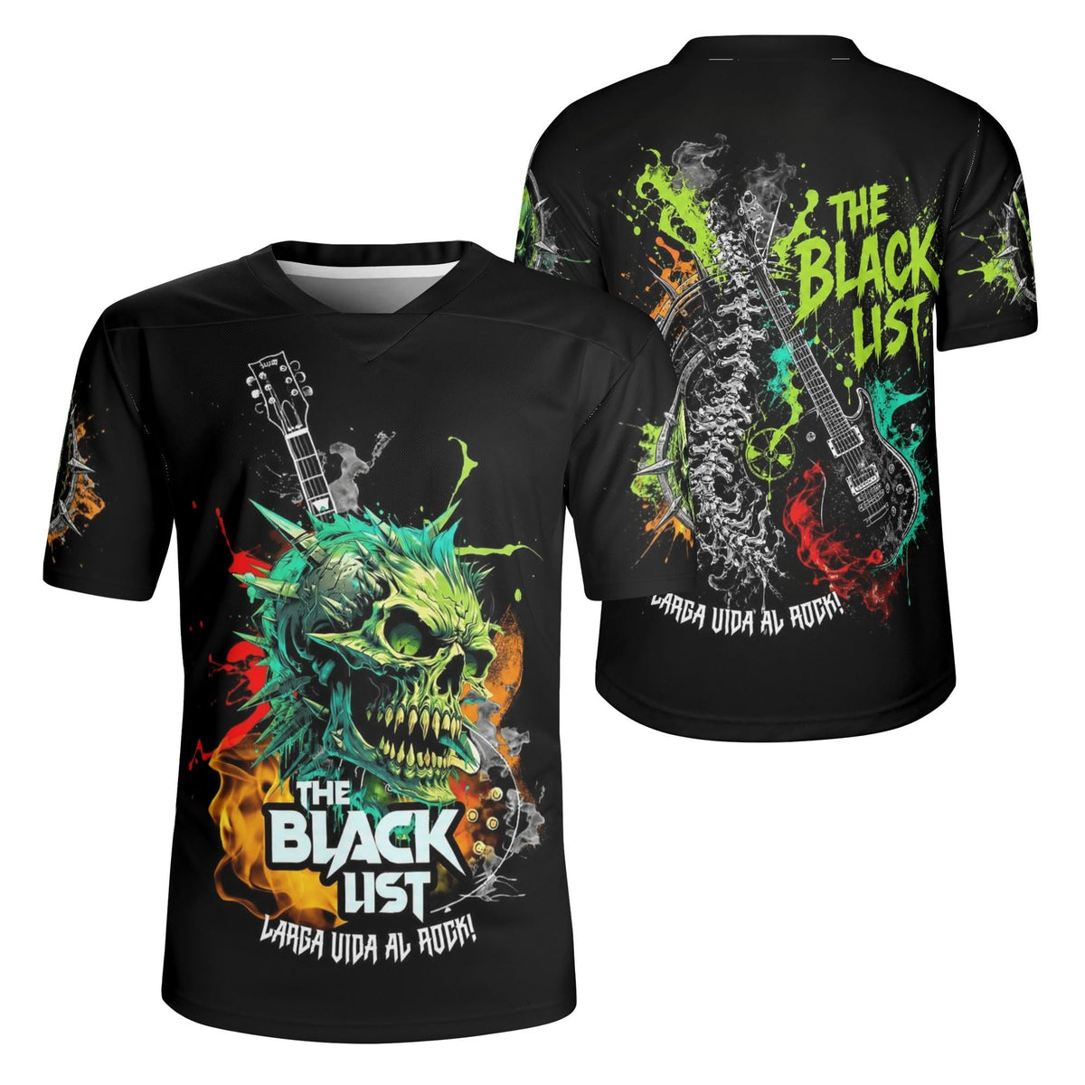 Rock Guitar Skull - Men's All Over Printing Rugby Jersey