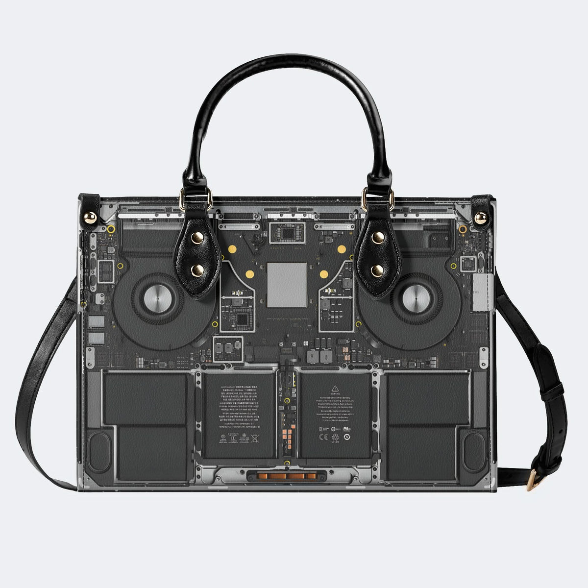 Mechanical Panel Print - Leather Handbag