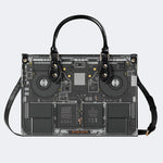 Mechanical Panel Print - Leather Handbag