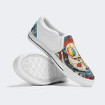 Unisex Tie Dye Skull Graphic Print - Slip On Shoes