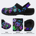 Cute Cartoon Witchcraft Cat Print- Fur Lined Slippers/Sandals