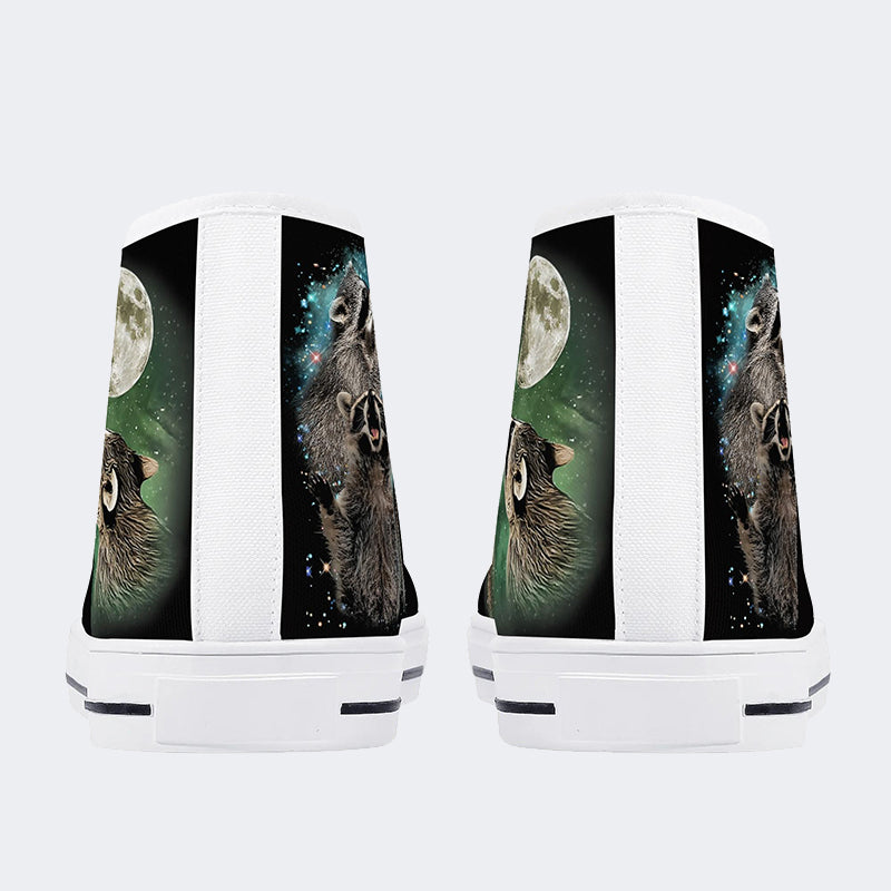 Three Raccoons Vintage Graphic - High Top Canvas