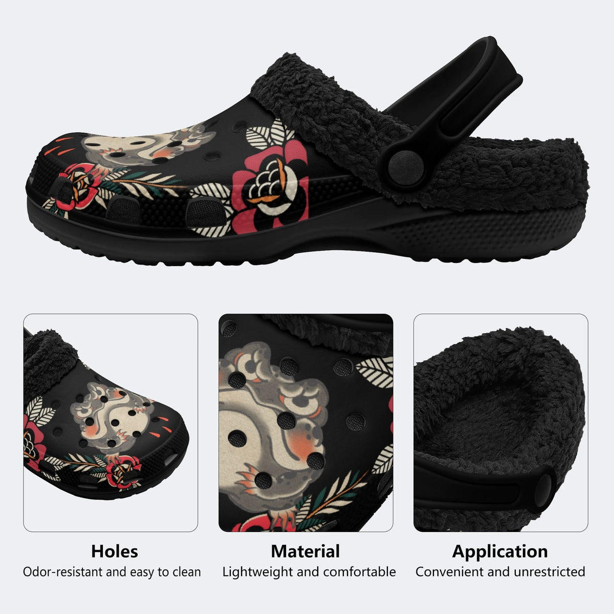 Old School Golden Toad Print - Fur Lined Slippers/Sandals