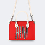 Weapons Print - Leather Handbag