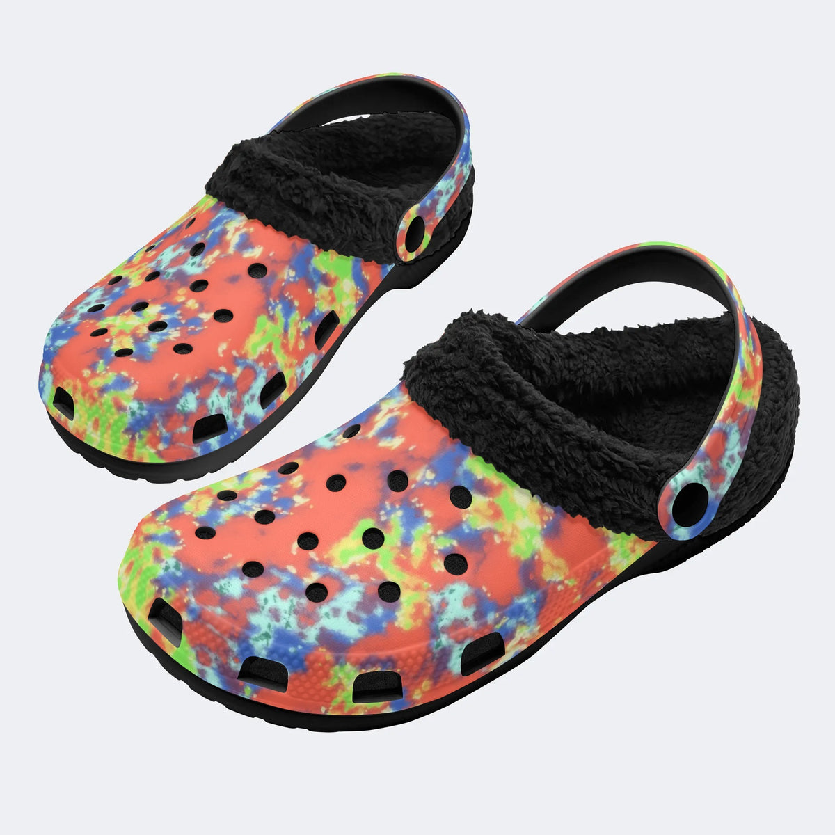 Unisex Ink Print - Fur Lined Slippers/Sandals