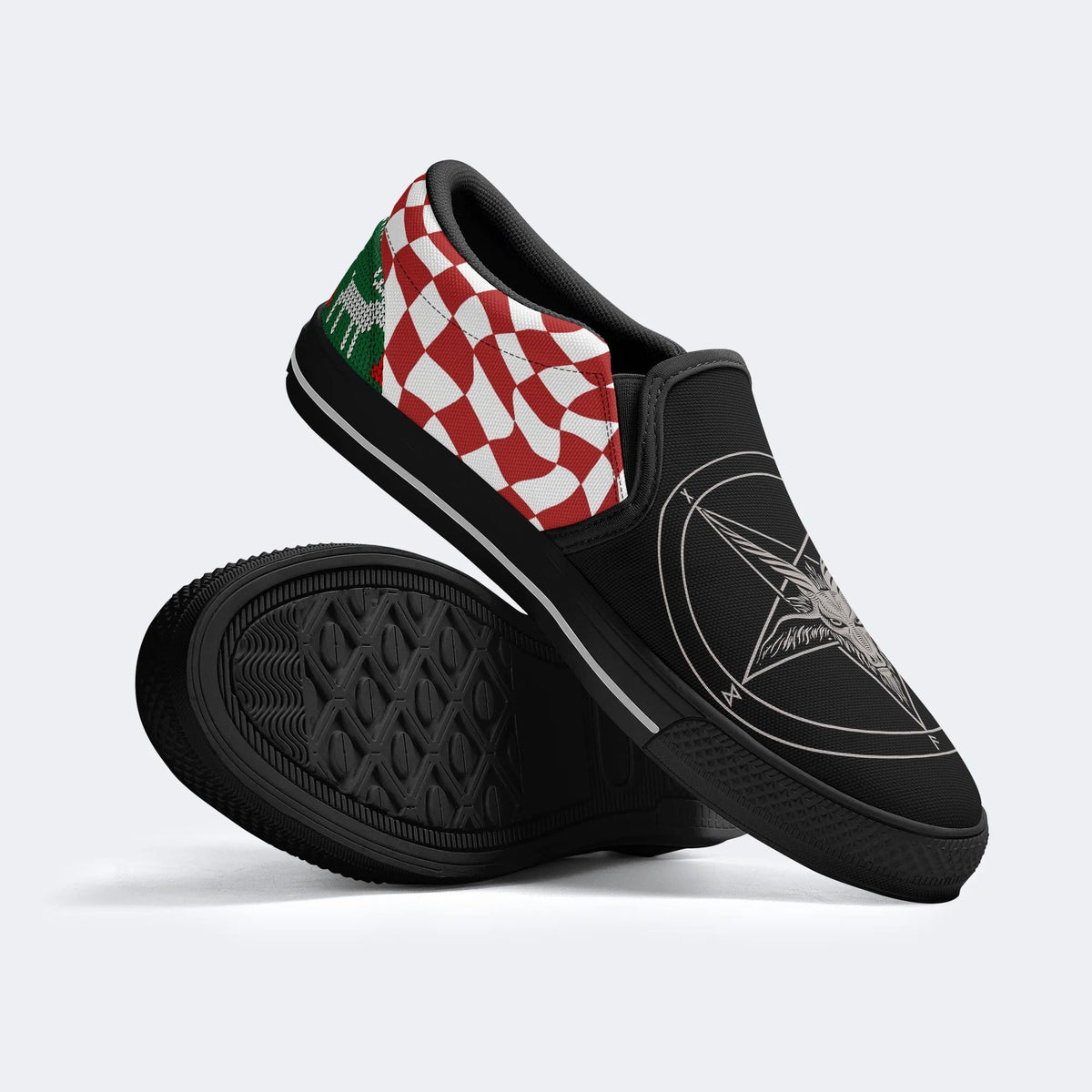 Horror Devil Print - Slip On Shoes