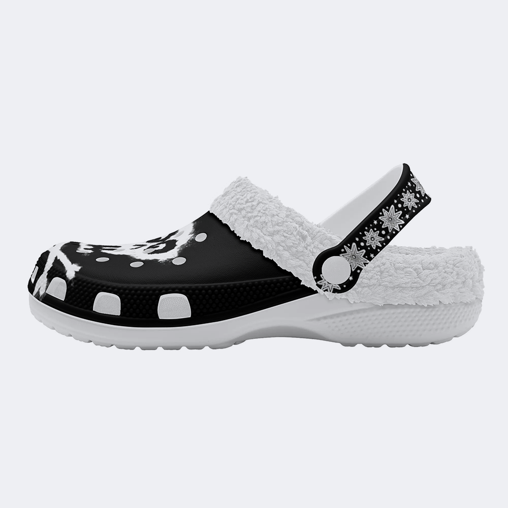 Jolly Roger Print - Fur Lined Slippers/Sandals