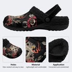 Japanese Style Frog Print - Fur Lined Slippers/Sandals