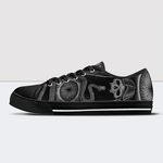 Psychopompos Skull Low Top Canvas Shoes