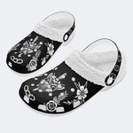 Butterfly&Sword Art Print - Fur Lined Slippers/Sandals