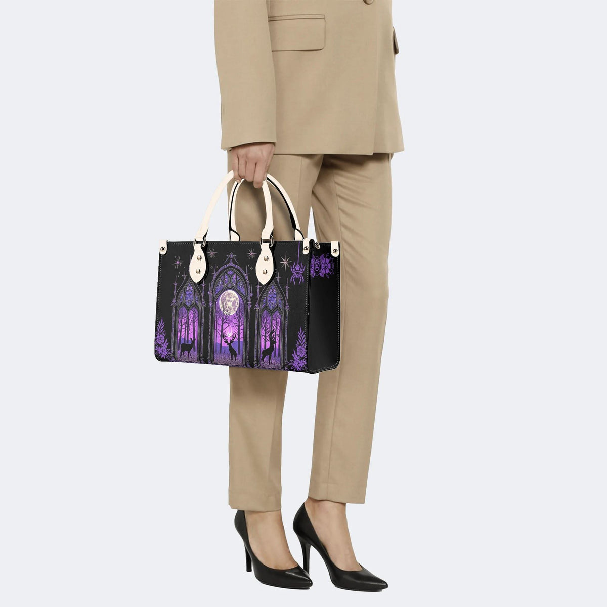 Forest Outside The Window - Leather Handbag
