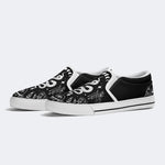 Classic Black And White Snake Print - Slip On Shoes