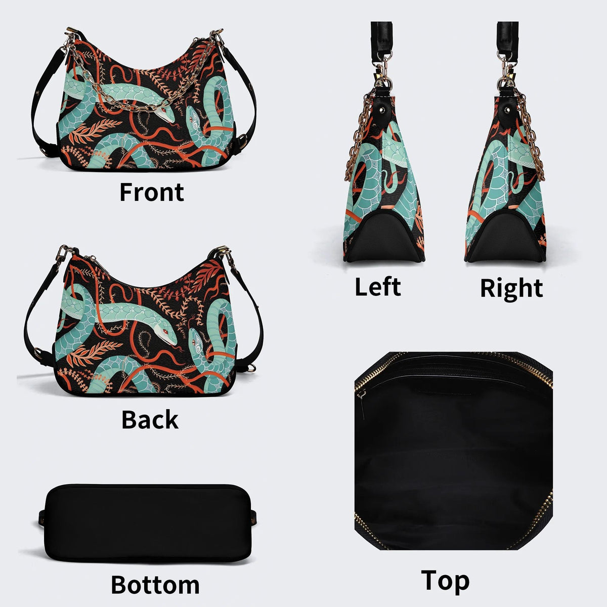 Green Snake Legend - Leather Crossbody Bag