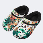 Unisex Ink Print - Fur Lined Slippers/Sandals