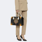 Horror Sword Snake Print - Leather Handbag