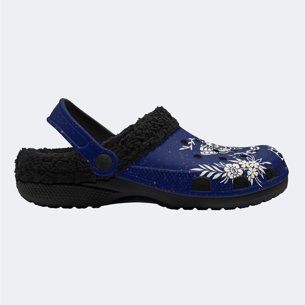 Death Moth Vintage Print - Fur Lined Slippers/Sandals