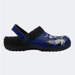 Death Moth Vintage Print - Fur Lined Slippers/Sandals