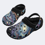 Space Nebula Art - Fur Lined Slippers/Sandals