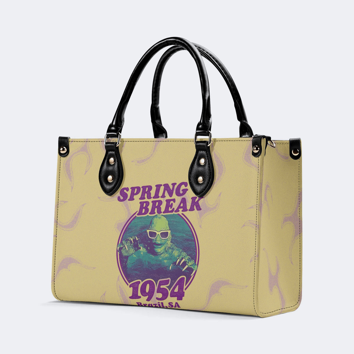 Horror Movies Print - Leather Handbag