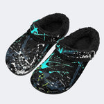 Punk Neon Paint Splash - Fur Lined Slippers/Sandals