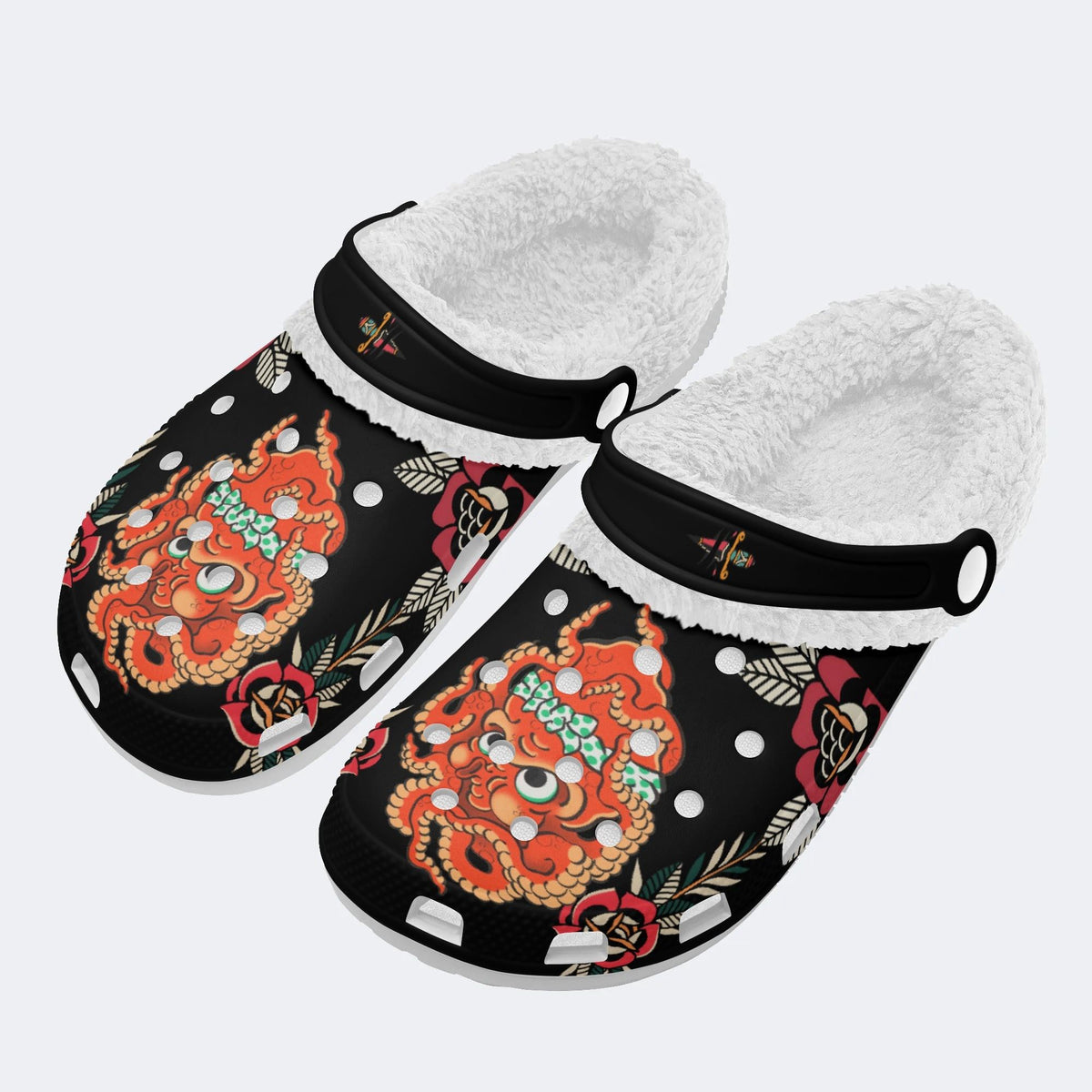 Fun Octopus Print - Fur Lined Slippers/Sandals